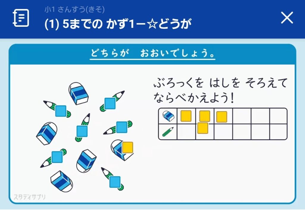 スタディサプリ小学1年算数