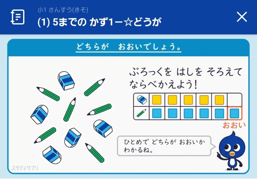 スタディサプリ小学1年算数 サプモン