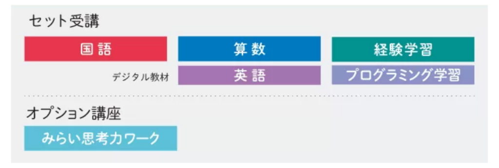 Z会小学1・2年生テキスト科目・オプション講座